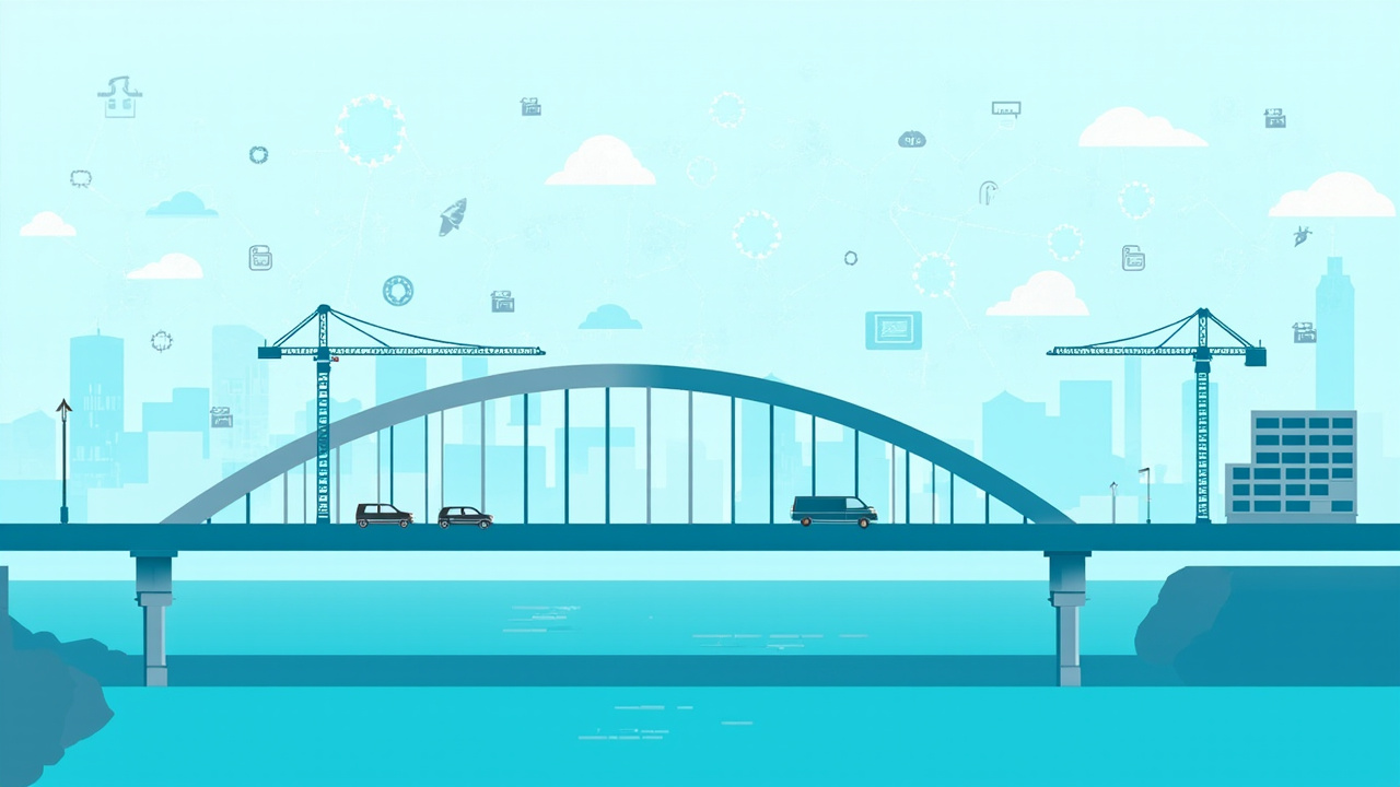 Ilustración de modernización de infraestructuras y servicios digitales