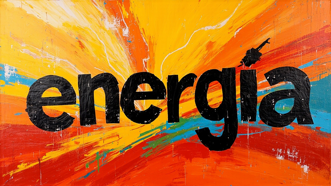 Cuadro abstracto con la palabra energía